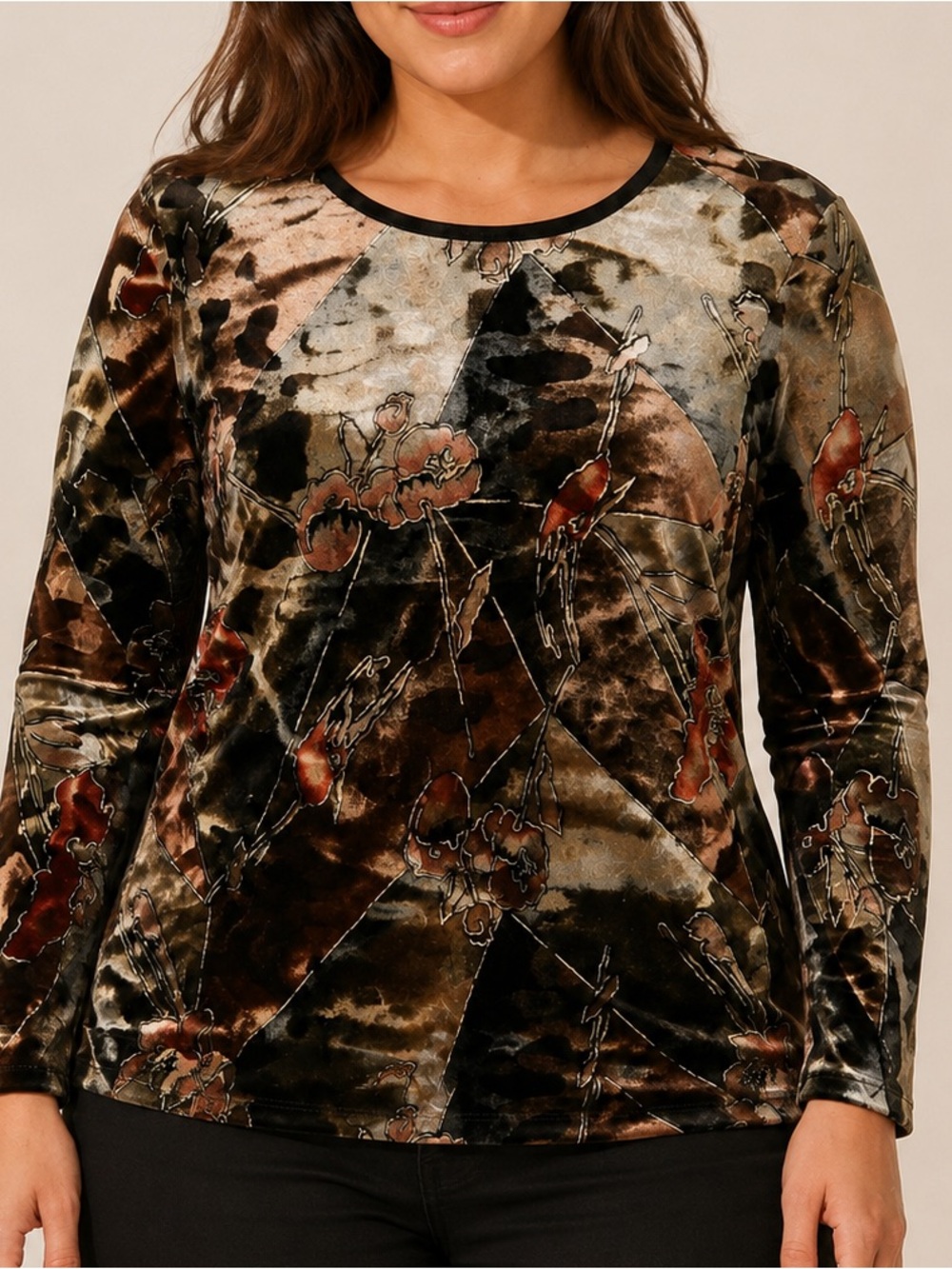 Vintage Velvet top with floral print